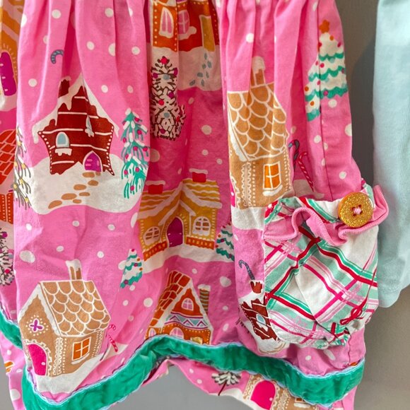 Matilda Jane Girls Dress Polka Dot & Gingerbread Print Long Sleeve Size 4 - Picture 2 of 5